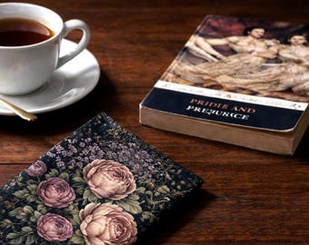 Servilletas de tela con estampado floral estilo Dark Academia, mantelería vintage rosa con efecto melancólico (juego de 4)