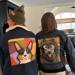 Custom Pet Portrait Jean Jacket image 3