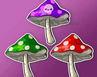 Super Mario Mushroom Sticker Set – Video Game Vinyl Decal