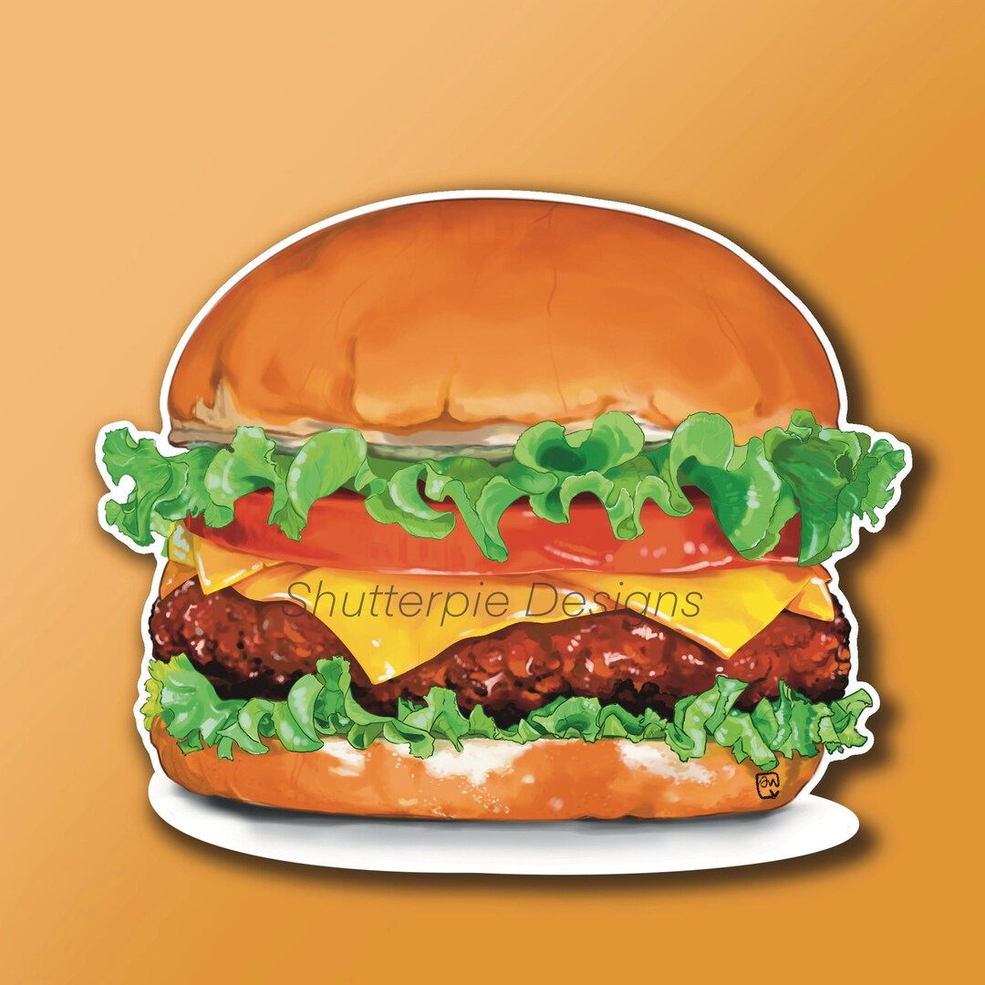 Realistic Hamburger Sticker Food Sticker Laptop Sticker Vinyl Decal Etsy
