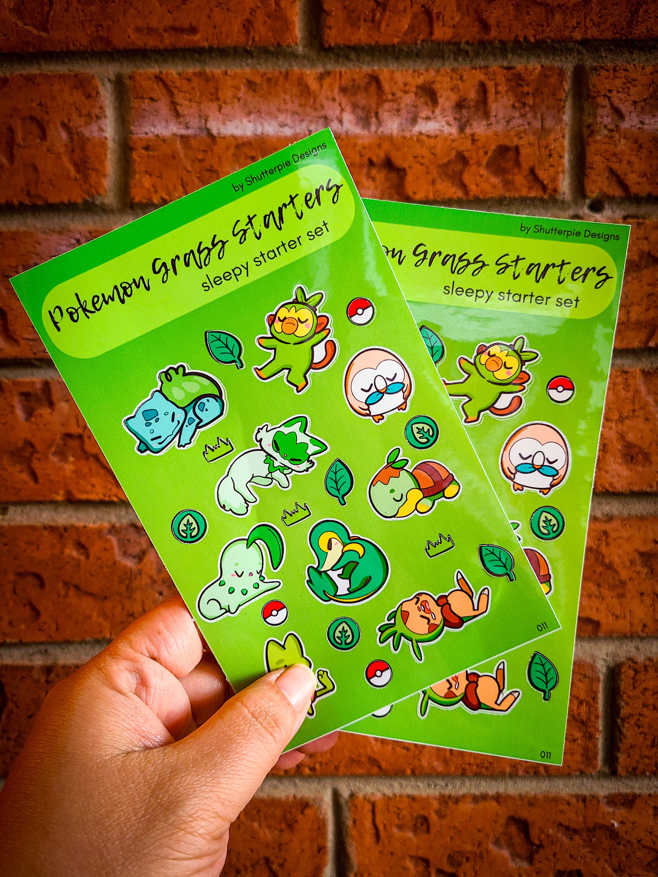 Pokemon GRASS Starters Sticker Sheet Kisscut Stickers Pokemon Stickers ...