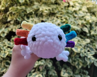 TOYMIS Axolotl Positivo Verde, Giocattolo All'uncinetto Con Messaggio Incoraggiante, Supporto Emotivo, Decorazione 6x9 Cm