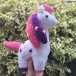 Crochet Pink and Purple Unicorn | Amigurumi Unicorn | Handmade Plushie | Unicorn Plushie