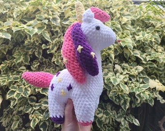 Crochet Pink and Purple Unicorn | Amigurumi Unicorn | Handmade Plushie | Unicorn Plushie