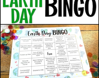 Earth Day Activities for Kids Classroom Bingo Earth Day Games Earth Day Games Printable Earth Day Download