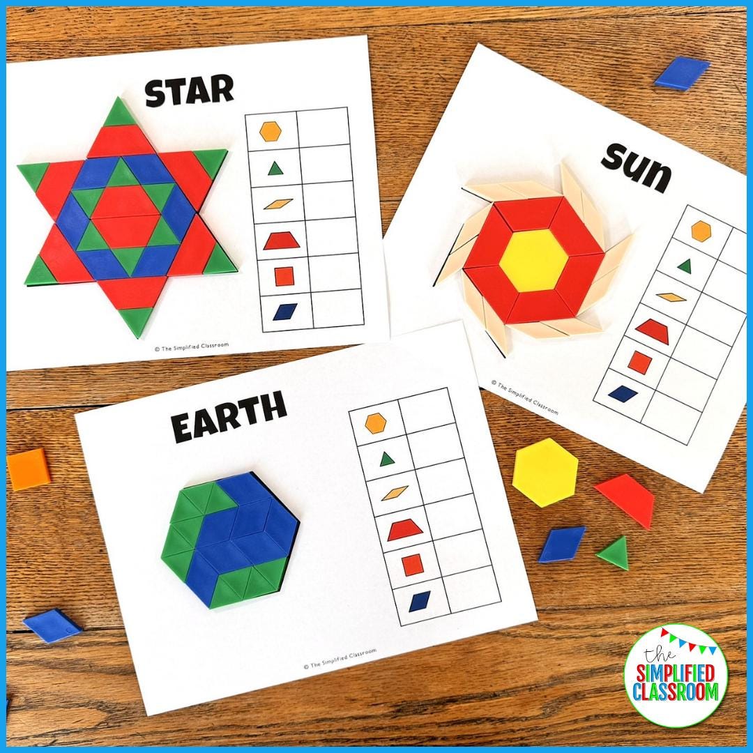 Space Pattern Block Mats, Space Pattern Block Templates, Space Pattern ...