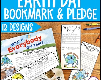 Earth Day Bookmarks, Earth Day Coloring Craft, Earth Day Coloring Sheets, Earth Day Activities for Kids Printable, Earth Day Pledge