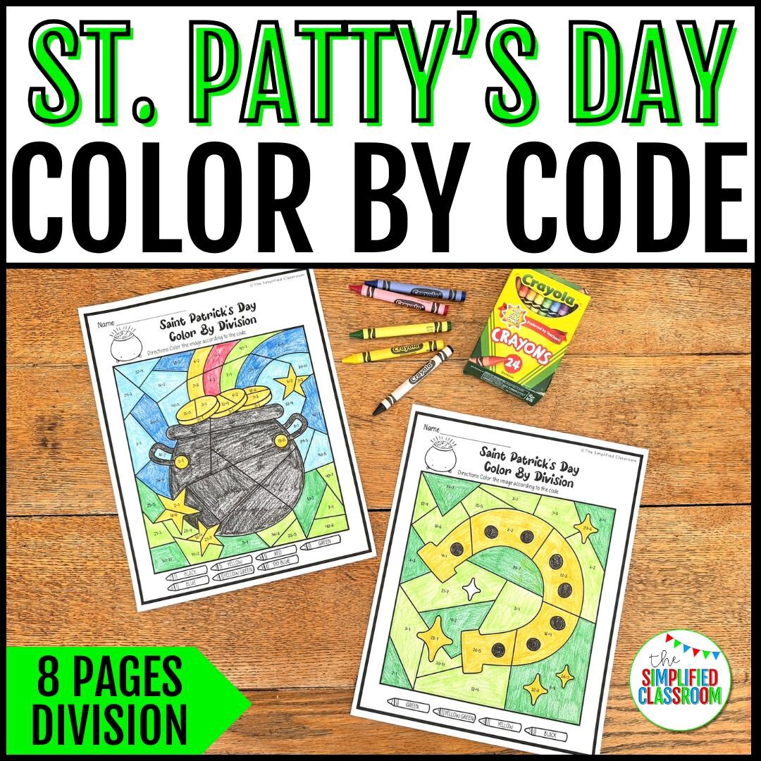 St Patricks Day Color by Number St Patricks Day Coloring St Patricks ...