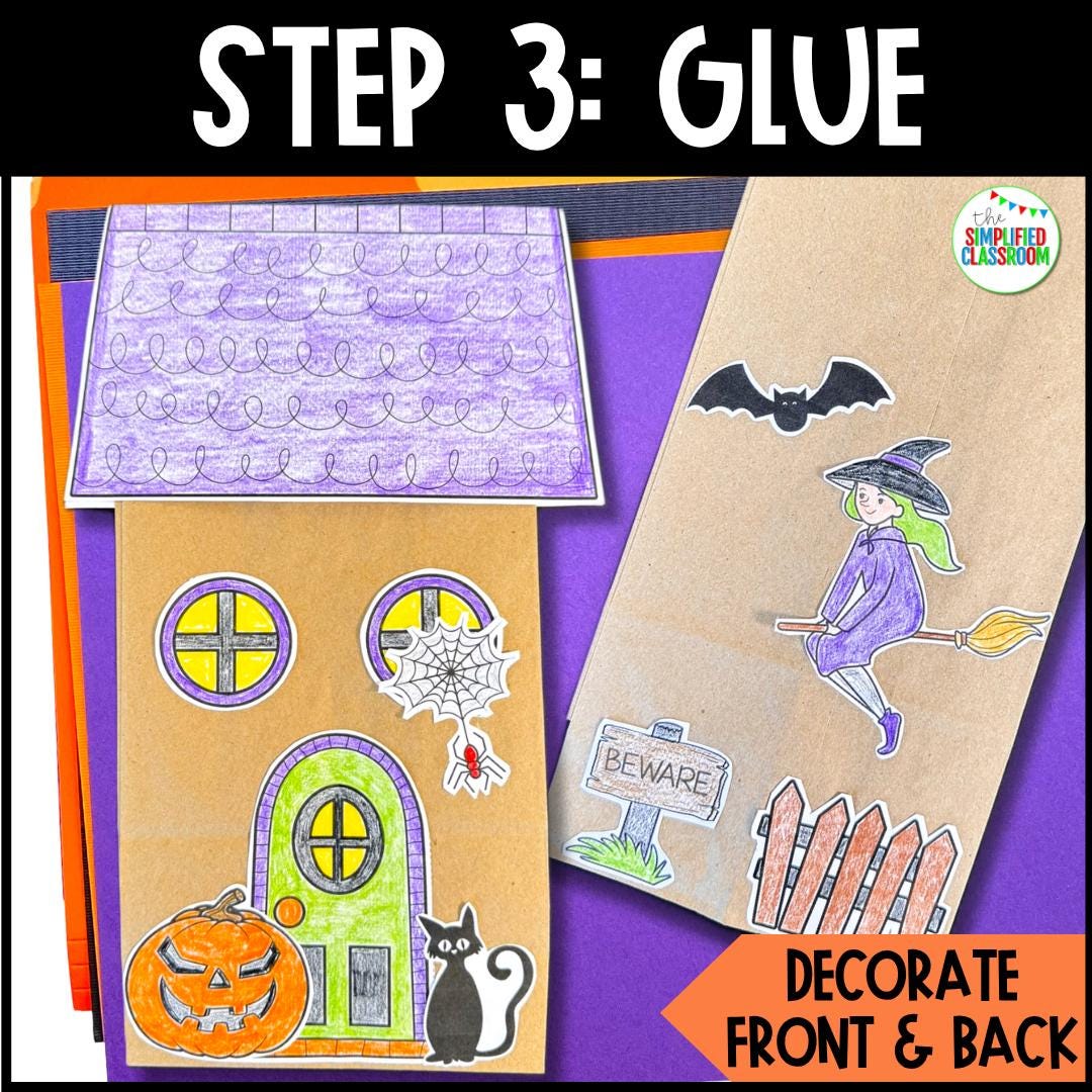 Halloween Paper Bag Craft - Haunted House Paper Bag Design a Haunted ...