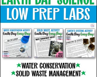 Earth Day Activities for Kids, Science Labs, Science Bundle, Earth Day Bundle, Water Conservation, Mini Terrarium, Waste Management