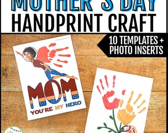 Mothers Day Craft for Kids, Mothers Day Craft for Kids Coloring, Kids Handprint Gift, Kids Handprint Crafts, Mothers Day Card