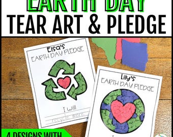 Earth Day Activities for Kids, Earth Day Activities for Kids Printable, Earth Day Pledge, Textured Art, Elementary Craft