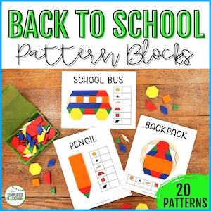 Back to School Pattern Blocks Printable Task Cards, Tangram Puzzles, Pattern Block Mats, Tangram Patterns