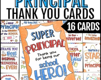 School Principals' Day, Principal Day Appreciation, Principal Day Card, Thank You Cards, Thank You Coloring Cards