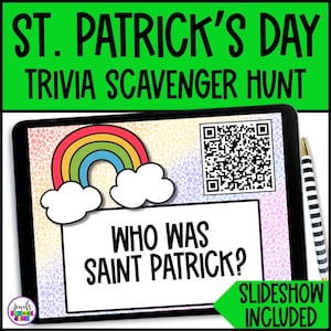 St Patricks Day Trivia St Patricks Day Triviaspel St Patricks Day Skattjakt St Patricks Day Skattjaktsspel QR-kod
