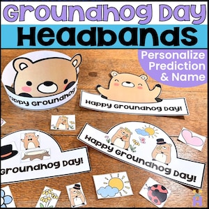Groundhog Day Headband, Groundhog Day Hats, Groundhog Day Printables, Groundhog Day Craft,  Groundhog Day Kids, Ground Hog Day Hat