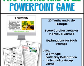 Earth Day Games Earth Day Games Printable Earth Day School Bingo Two Truths and a Lie Earth Day Activities Earth Day Activities for Kids