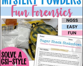 Forensic Science Lab, Forensic Science Middle School, Mystery Powders, Forensic Science Activity, Crime Scene Investigation, CSI Activity