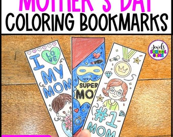 Mothers Day Bookmarks, Mothers Day Coloring, Mothers Day Coloring Gift, Mothers Day Coloring Sheets, Mothers Day Gift