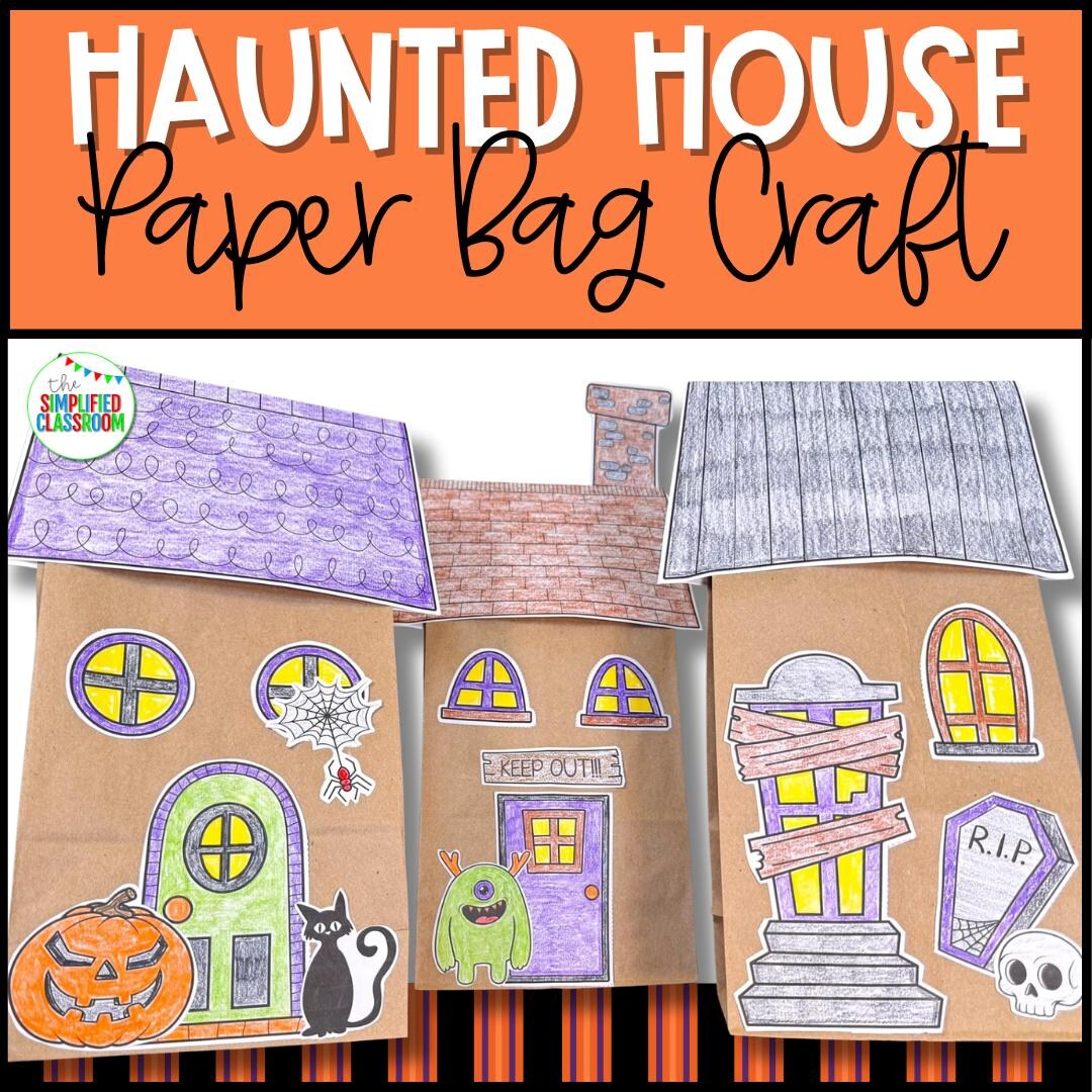 Halloween Paper Bag Craft - Haunted House Paper Bag Design a Haunted ...
