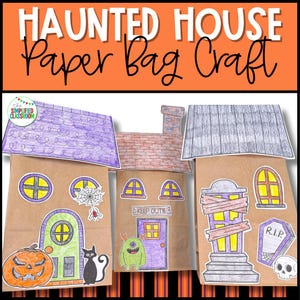 Halloween Paper Bag Craft - Haunted House Paper Bag Design a Haunted House Craft