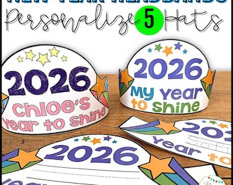 Happy New Year's 2026 Crown - Printable New Years Hat - Happy New Year Headband