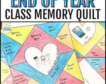 Memory Quilt, Printable Quilt Templates, Classroom Collaborative Poster, End of Year Activities, End of Year Activities Craft