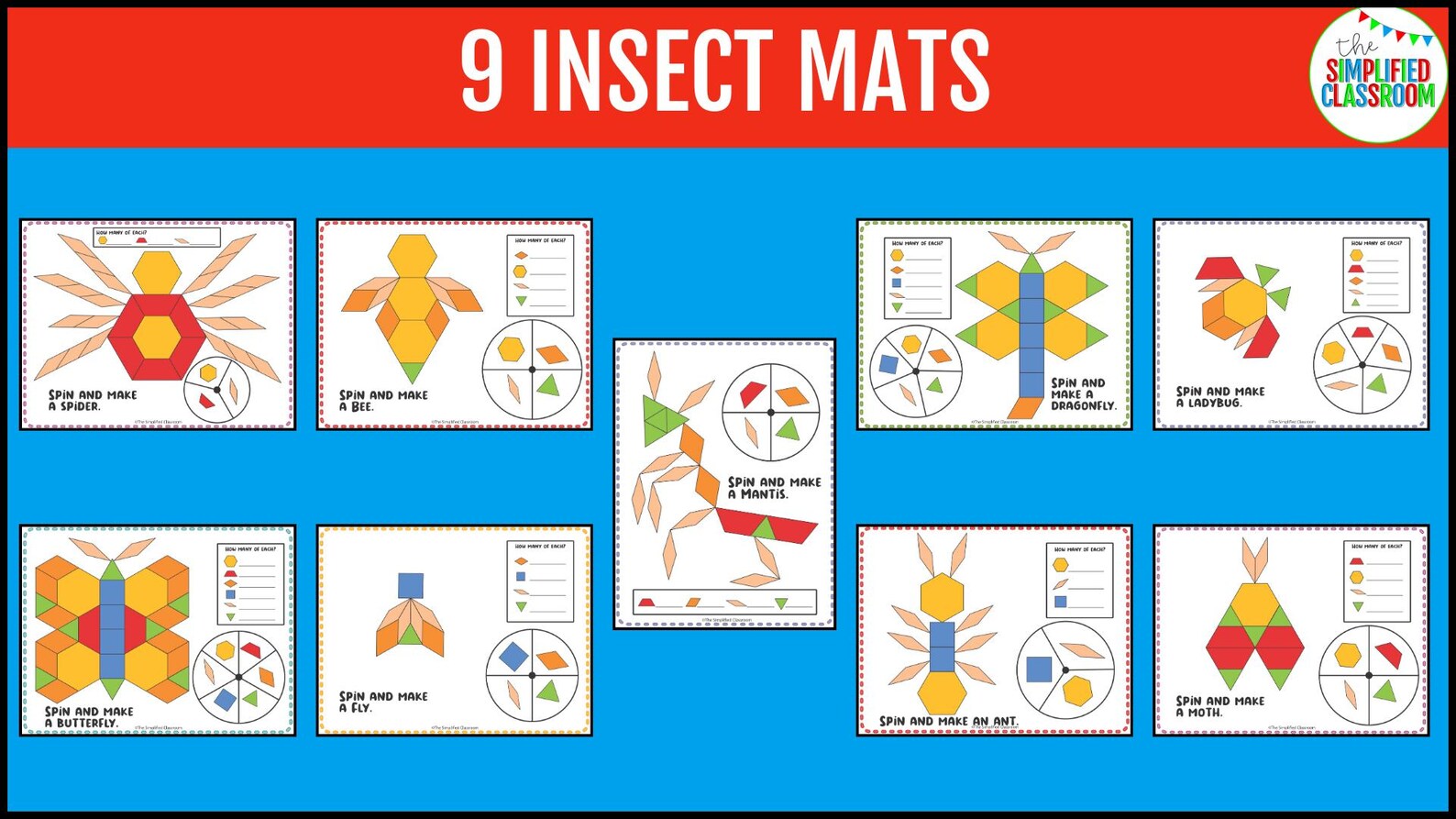 Insect Pattern Blocks, Pattern Block Templates, Pattern Block Puzzles ...