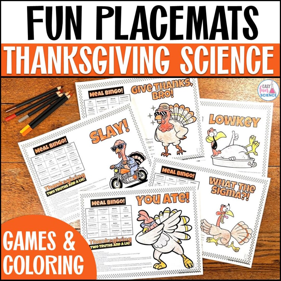 Thanksgiving Placemat & Turkey Coloring Sheet Place Mat - Printable ...