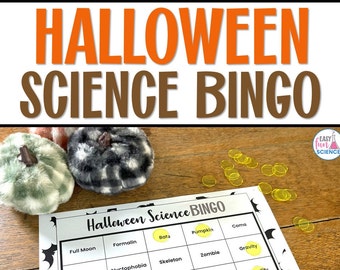 Halloween Bingo Middle and High School Science Party Game
