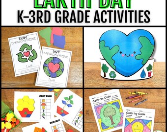 Earth Day Activities for Kids Printable, Earth Day Pledge, Textured Art, Elementary Craft, Earth Day Headband Craft, Earth Day Coloring