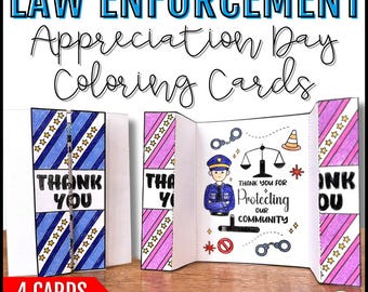 Law Enforcement Gifts for Children, Law Enforcement Appreciation Day, Law Enforcement Appreciation Day Gift, Thank You Cards