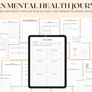 Teen Mental Health Journal, Teen Therapy Journal, Teen Coping Skills, Teen SelfCare Journal, Teen Health Journal, Teen Mental Health Planner
