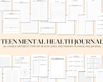 Teen Mental Health Journal, Teen Therapy Journal, Teen Coping Skills, Teen SelfCare Journal, Teen Health Journal, Teen Mental Health Planner