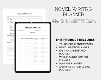 Roman Schrijven Planner, Roman Schrijven Digitale Planner, Schrijven, Nieuwe Planner, Auteur Planner, Fictie Schrijven Planner, Nieuwe Schrijver Cadeau