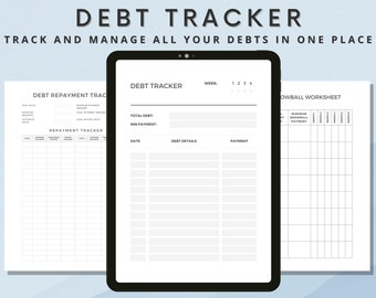 Debt Payment Tracker, Debt Snowball Tracker, Debt PDF Debt Payment Tracker Printable, Debt Tracker Printable, Debt Payoff Log, Money Planner