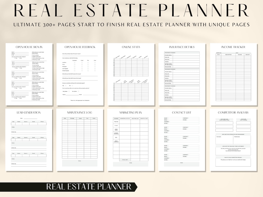 ULTIMATE Real Estate Planner, Real Estate Business Planner, Real Estate ...