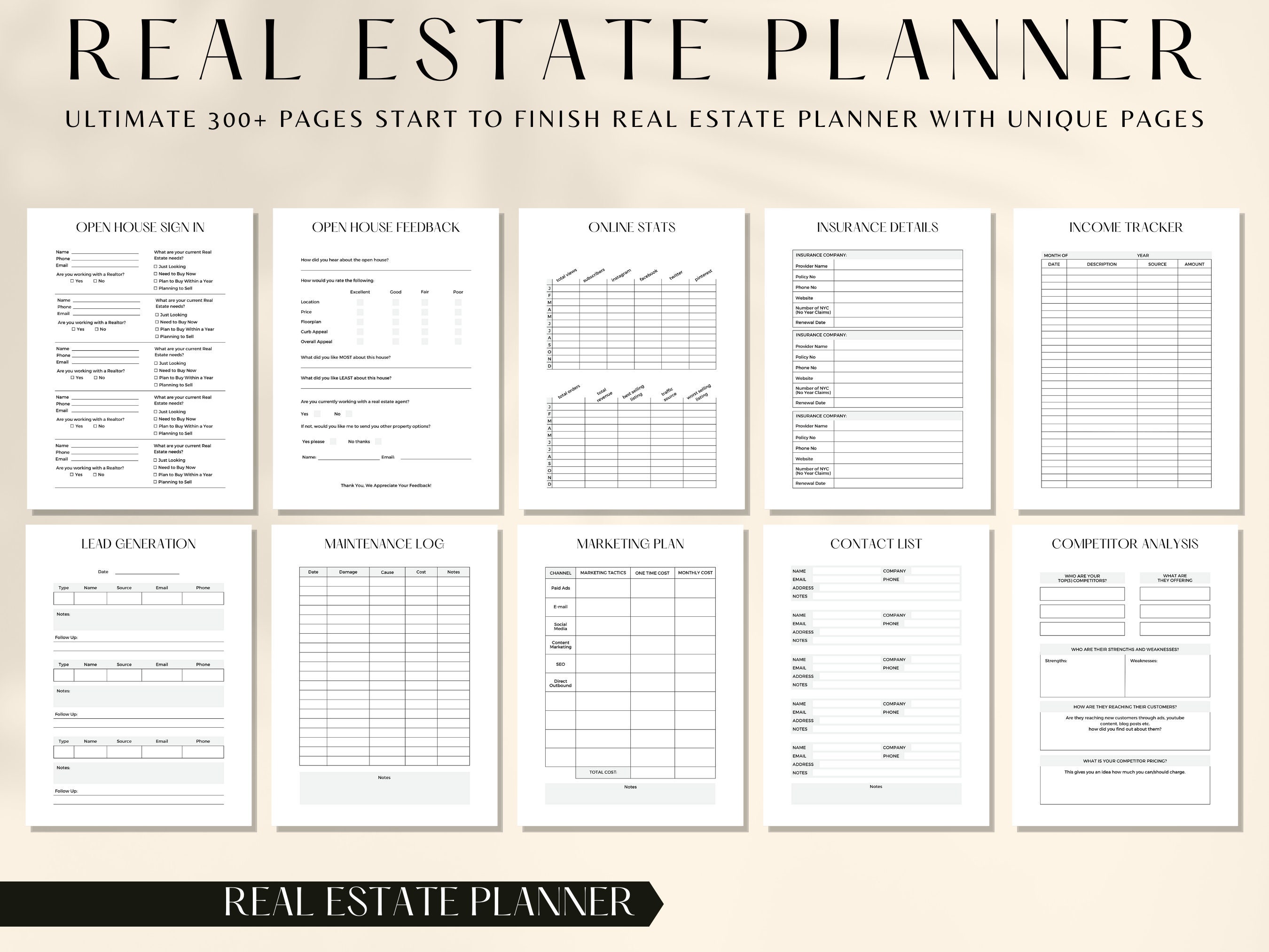 ULTIMATE Real Estate Planner, Real Estate Business Planner, Real Estate Agent Tracker | Real Estate Marketing | New Real Estate Agents | PDF