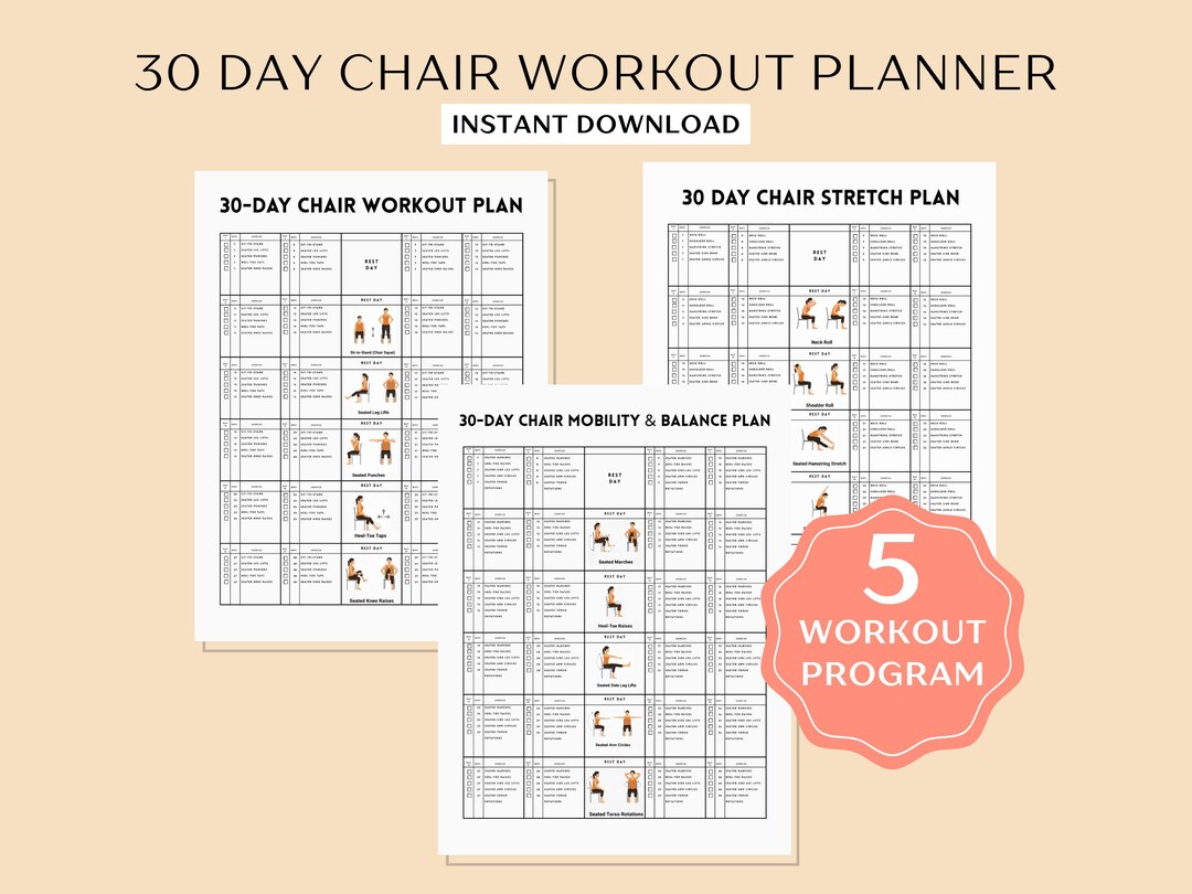 30 Day Chair Workout, Chair Workout Senior, 30 Day Chair Workout, Easy ...
