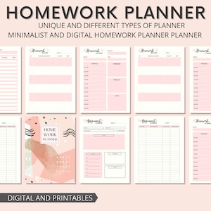 Homework Tracker, Homework Planner Printable, Assignment Planner, School Assignment, Academic Study, Student Homework Planner, PDF
