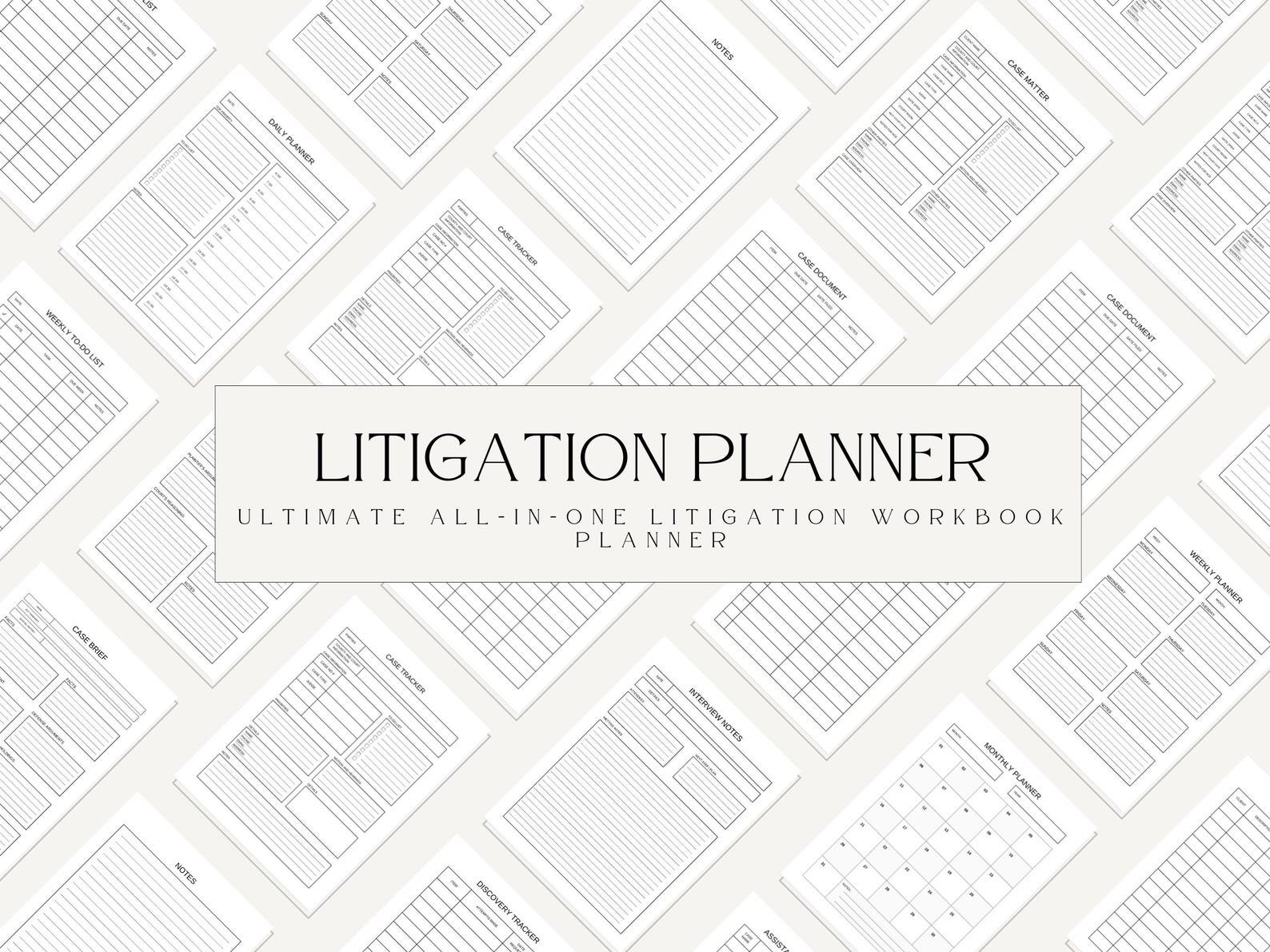 Litigation Binder, Case Management, Paralegal Litigation Tracker, Legal ...
