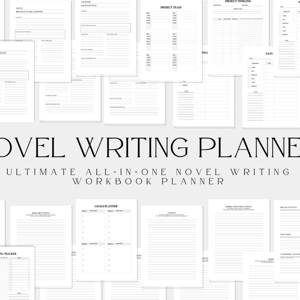 Novel Writing Workbook Planner, Novel Writing Digital Planner, Fiction Writing Planner,  Writer Planner, Writing Planner, Writer Journal