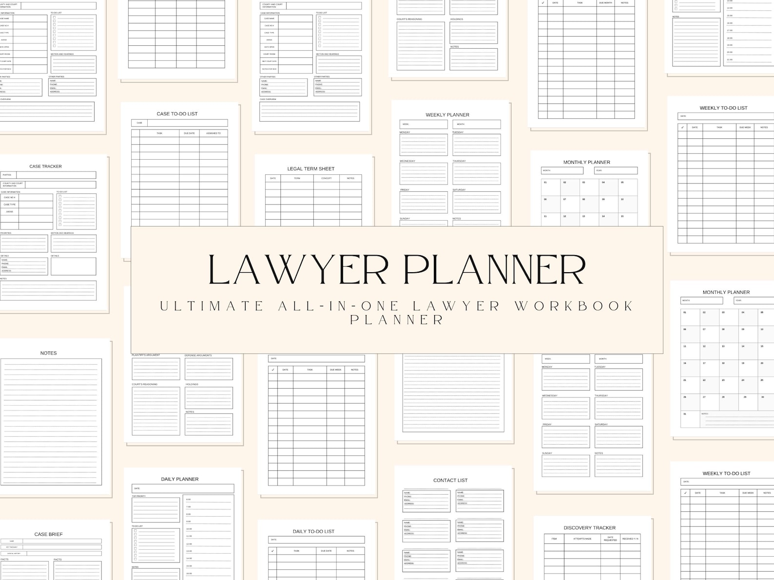 Lawyer Planner, Lawyer Organizer, Paralegal Case Tracker, Legal Tracker ...