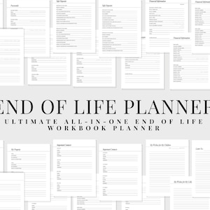 End of Life Planner, Death Binder, What if Binder, Emergency Binder, Death Planner, Estate Planning, Funeral Planner, Just in Case Planner