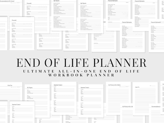 End of Life Planner, Death Binder, What if Binder, Emergency Binder, Death Planner, Estate Planning, Funeral Planner, Just in Case Planner