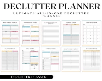 Declutter Workbook, ADHD Cleaning Bundle, Cleaning Planner, Declutter Planner, Household Chores, Declutter Checklist, Declutter Printable,