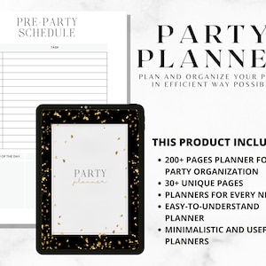Party Planner Template, Party Event Planner, Birthday Party Planner Template, Party Planner Book, Party Planner Ideas, Birthday Party Plan
