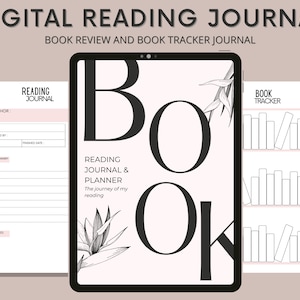 Digital Reading Journal, Digital Reading Planner, Reading Tracker, Reading Journal, Book Reviews, Reading Journal Printables, Reading Log