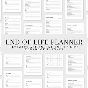 End of Life Planner, Death Binder, What if Binder, Emergency Binder, Death Planner, Estate Planning, Funeral Planner, Just in Case Planner