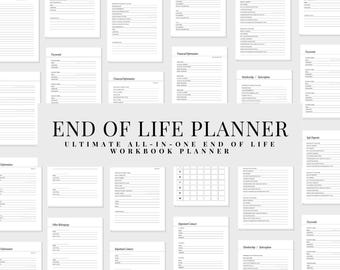 End of Life Planner, Death Binder, What if Binder, Emergency Binder, Death Planner, Estate Planning, Funeral Planner, Just in Case Planner